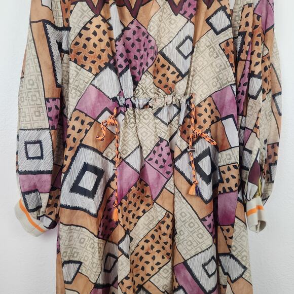 Julia June Flowy Boho Dress Size 36 US Small Long Sleeve Art Lightweight NWT - Picture 3 of 11